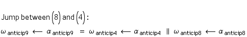 <br /> Jump between (8) and (4) : <br /> ω  _ anticip9    Overscript[&l ... p;  ||    ω  _ anticip8    <-- α  _ anticip8